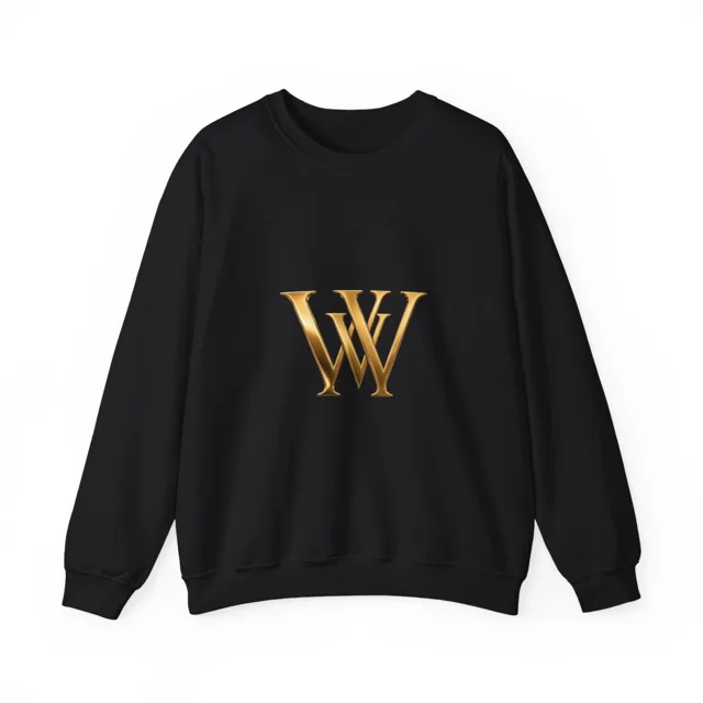 WW Monogram Luxury Black Crewneck